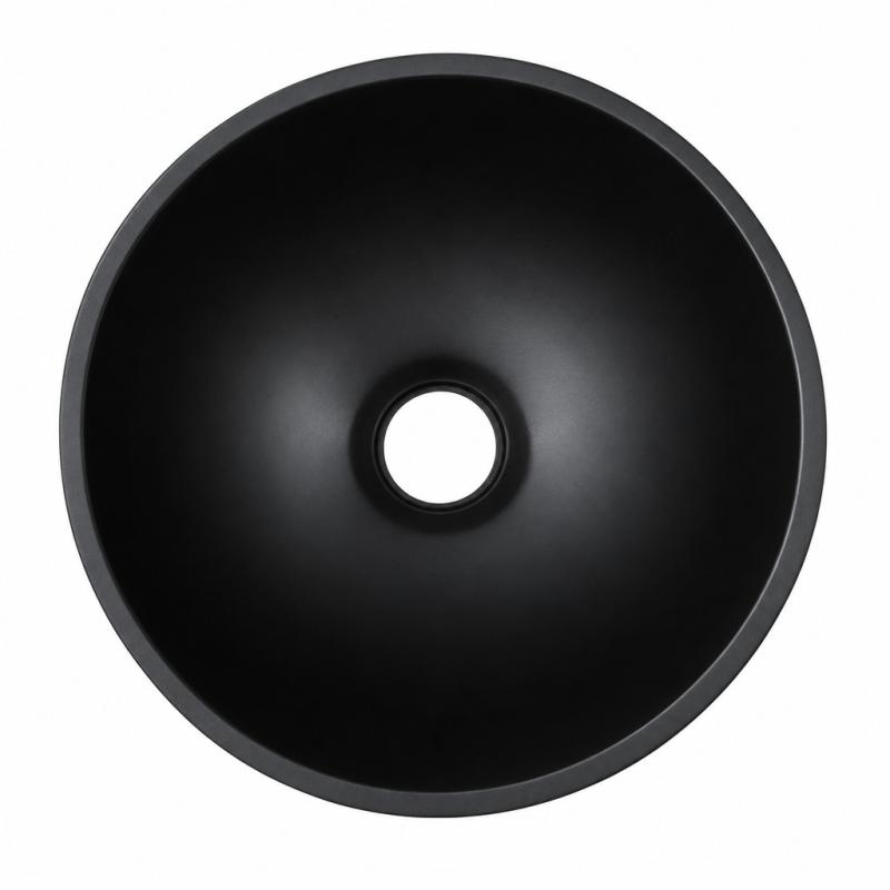 Solid S kleine waskom fontein Solid Surface rond 20 x 20 x 11 cm mat zwart 1208953268